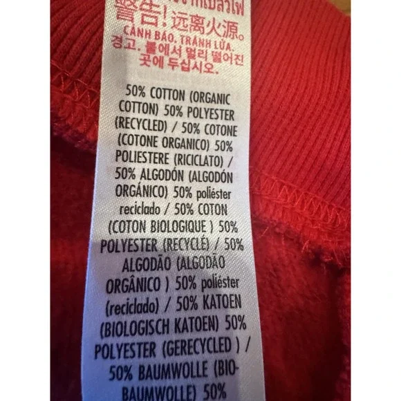 Disney Standing Mickey‎ Mouse Unisex Red Black Sz Small Crew Neck Sweatshirt - Picture 10 of 10